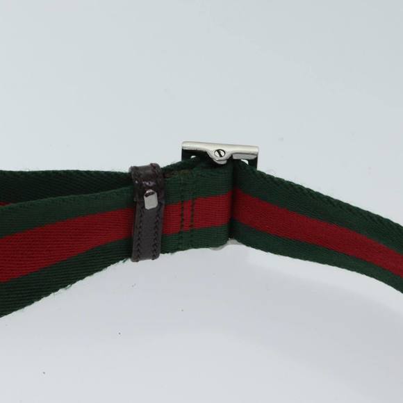 GUCCI GG Canvas Web Sherry Line Shoulder Bag Beige Red Green 181092 Auth 71918 - Picture 14 of 16